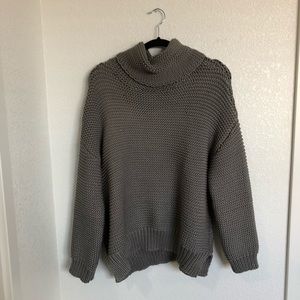 Blushing Heart Gray Turtleneck Sweater